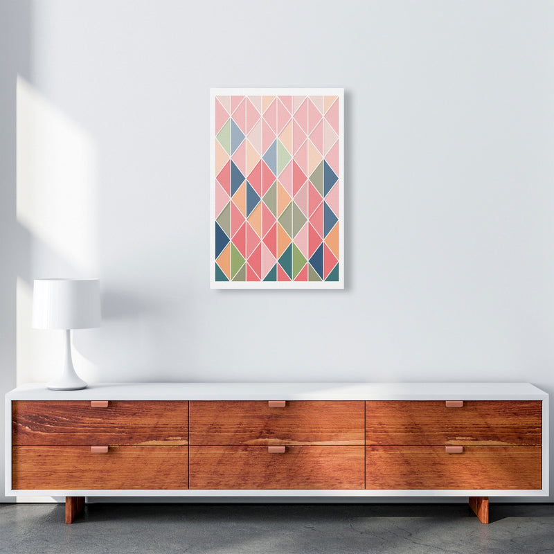 Full Colour Abstract Geo Modern Print A2 Canvas