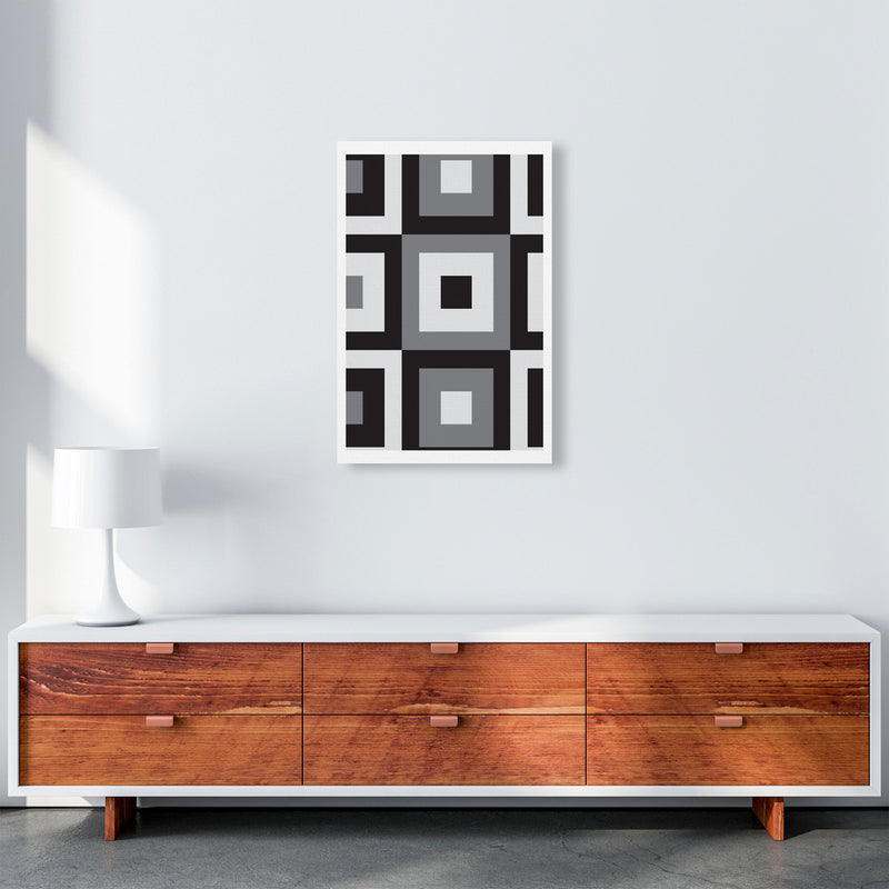 Grey Abstract Patterns 1 Modern Print A2 Canvas