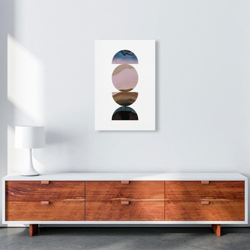 Pastel And Sand Abstract Circles Modern Print A2 Canvas