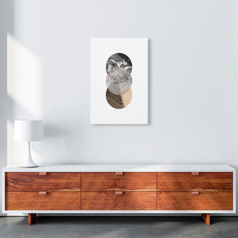 Sand, Glass And Shadow Abstract Circles Modern Print A2 Canvas