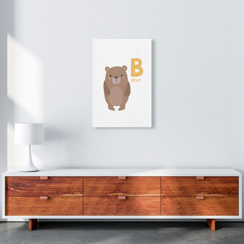 Alphabet Animals, B Is Forbear Framed Nursey Wall Art Print A2 Canvas