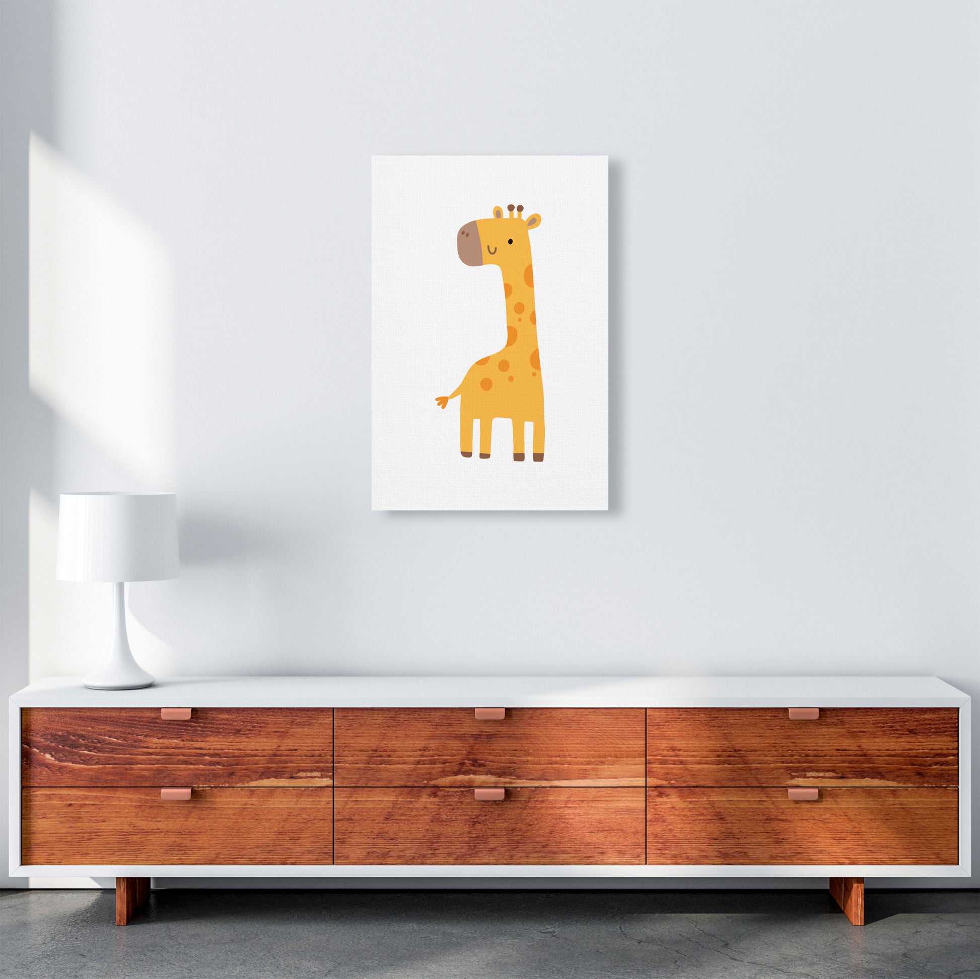 Children&#39;s Animals, Giraffe Modern Print A2 Canvas