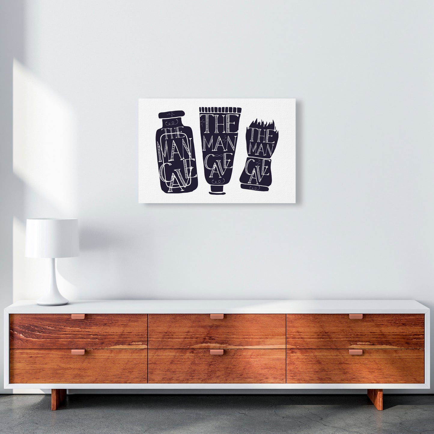 The Man Cave 4 Modern Print, Framed Bathroom Wall Art A2 Canvas