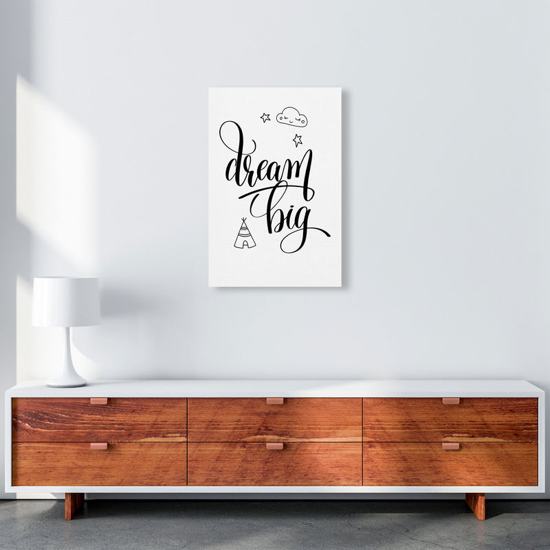 Dream Big Black Framed Nursey Wall Art Print A2 Canvas