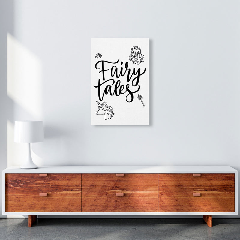 Fairy Tales Black Framed Nursey Wall Art Print A2 Canvas