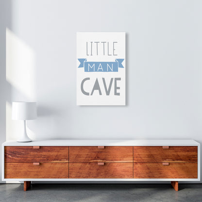 Little Man Cave Blue Banner Framed Nursey Wall Art Print A2 Canvas