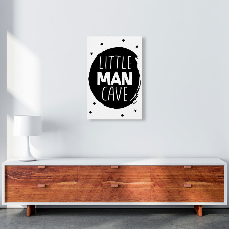 Little Man Cave Black Circle Framed Nursey Wall Art Print A2 Canvas