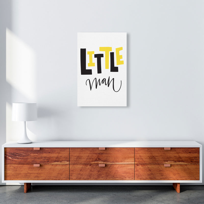 Little Man Yellow And Black Framed Nursey Wall Art Print A2 Canvas