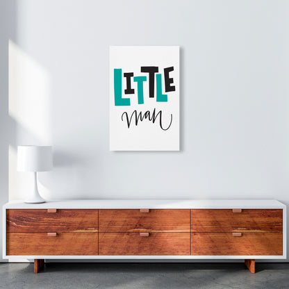 Little Man Teal And Black Framed Nursey Wall Art Print A2 Canvas