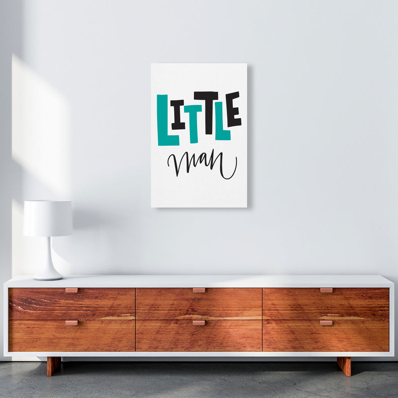Little Man Teal And Black Framed Nursey Wall Art Print A2 Canvas
