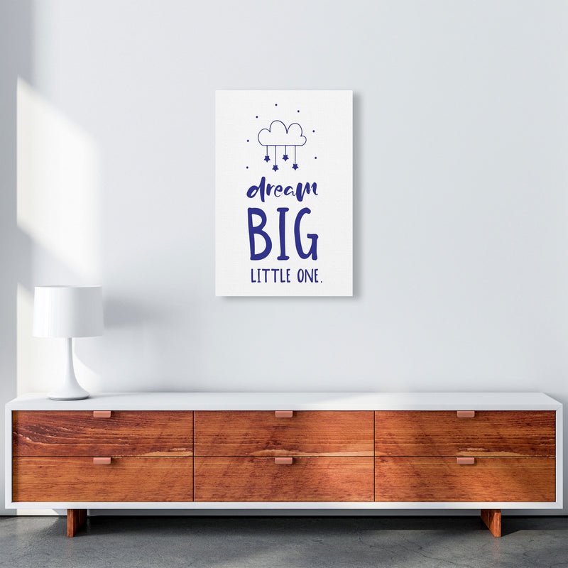 Dream Big Little One Navy Framed Nursey Wall Art Print A2 Canvas