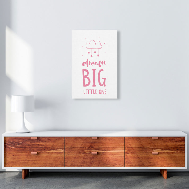 Dream Big Little One Pink Framed Nursey Wall Art Print A2 Canvas