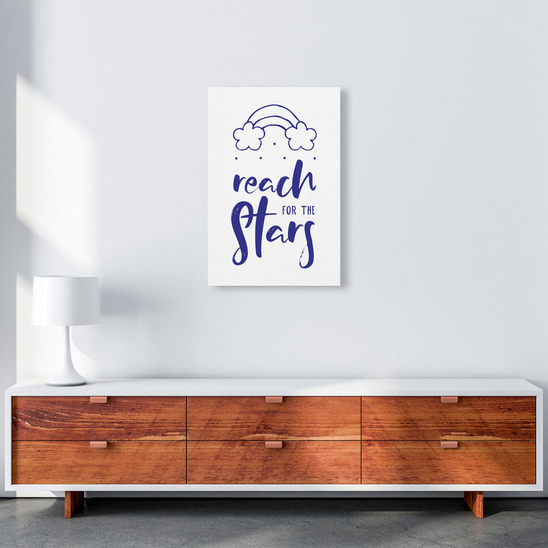 Reach For The Stars Navy Modern Print A2 Canvas