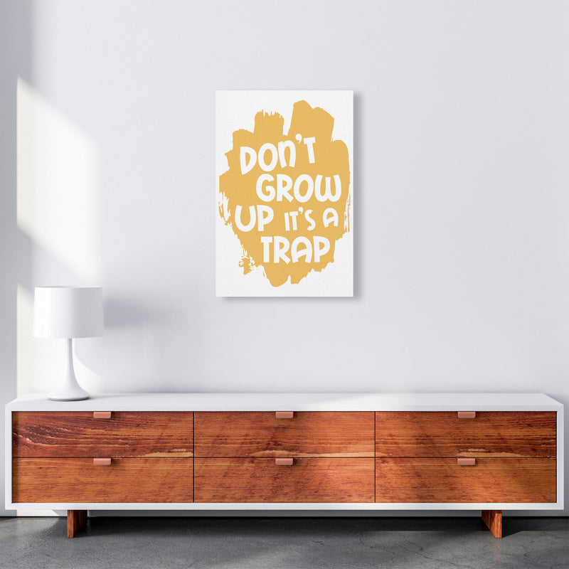 Don&#39;t Grow Up It&#39;s A Trap Mustard Framed Typography Wall Art Print