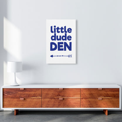 Little Dude Den Navy Framed Nursey Wall Art Print A2 Canvas