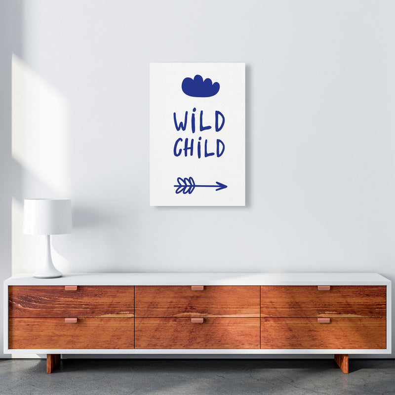 Wild Child Navy Framed Nursey Wall Art Print A2 Canvas