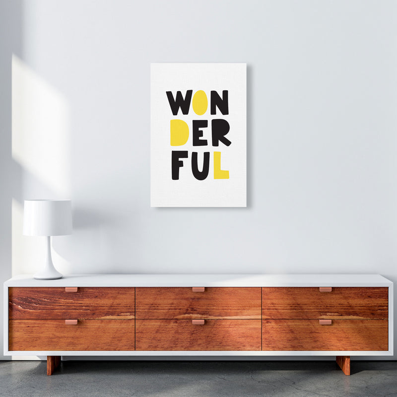 Wonderful Black And Yellow Framed Nursey Wall Art Print A2 Canvas