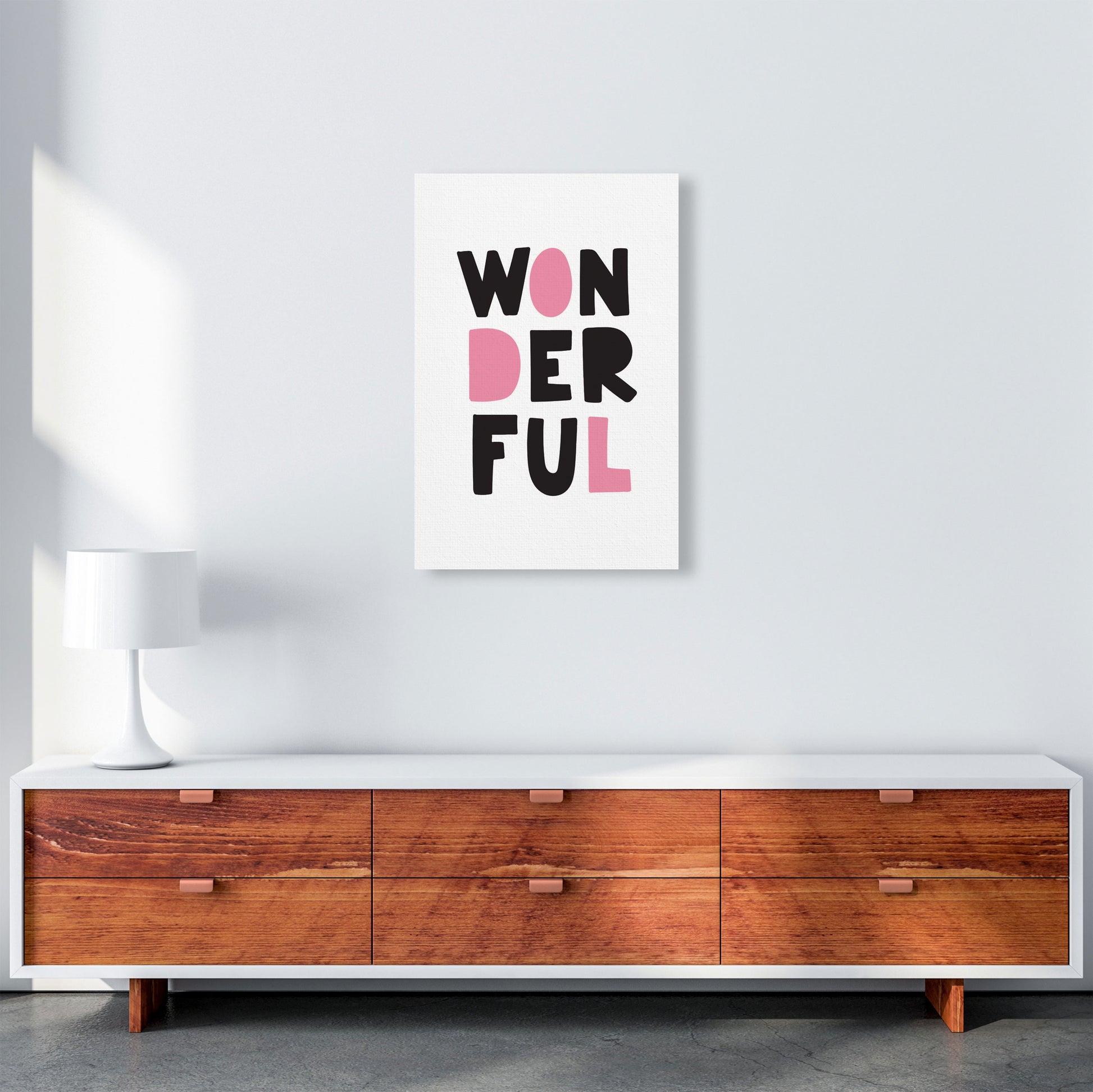 Wonderful Black And Pink Framed Nursey Wall Art Print A2 Canvas