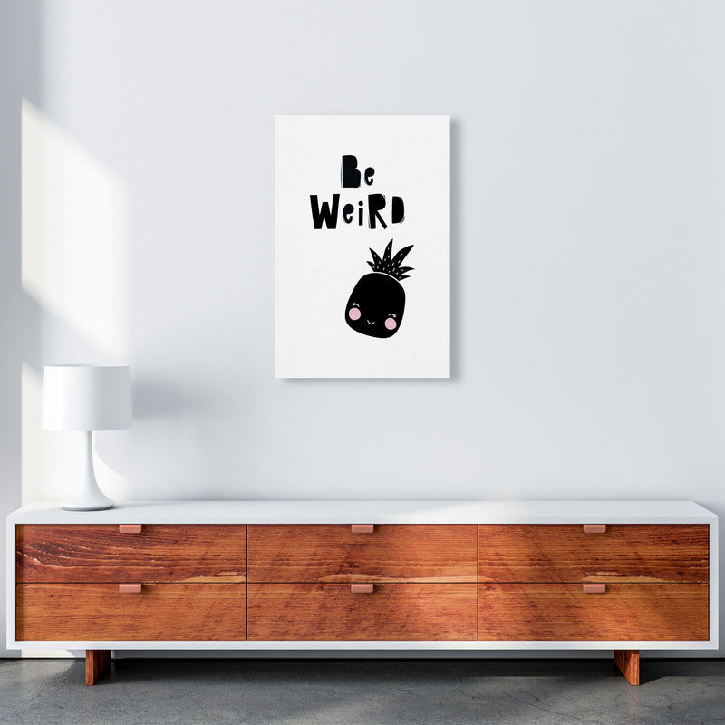 Be Weird Pineapple Framed Typography Wall Art Print A2 Canvas