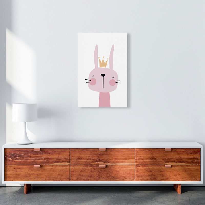 Pink Bunny Modern Print Animal Art Print A2 Canvas