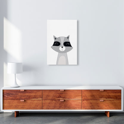 Scandi Raccoon Framed Nursey Wall Art Print A2 Canvas