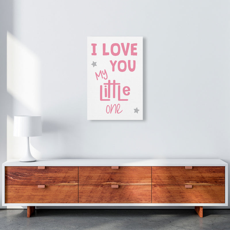 I Love You Little One Pink Framed Nursey Wall Art Print A2 Canvas
