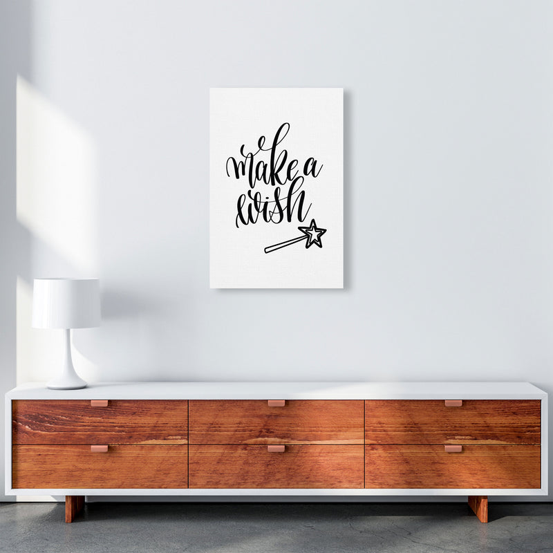 Make A Wish Black Framed Typography Wall Art Print A2 Canvas