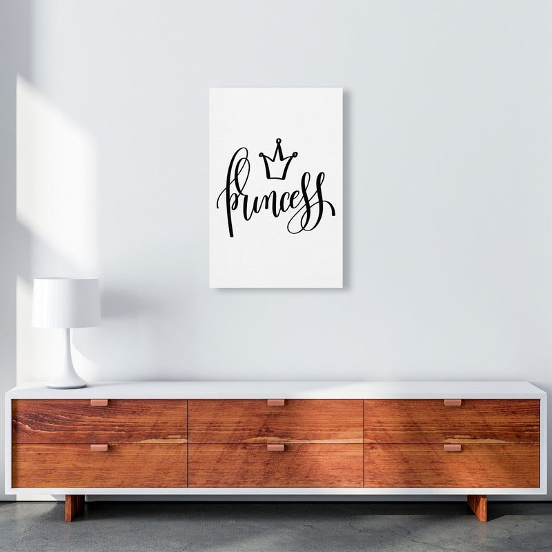 Princess Black Framed Nursey Wall Art Print A2 Canvas