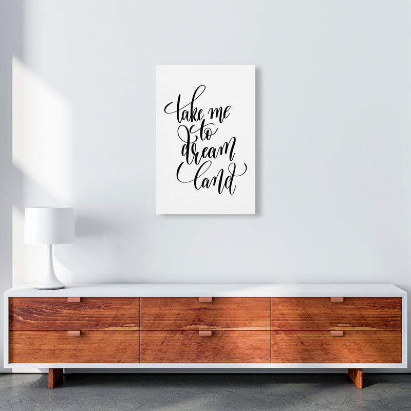 Take Me To Dream Land Black Modern Print A2 Canvas