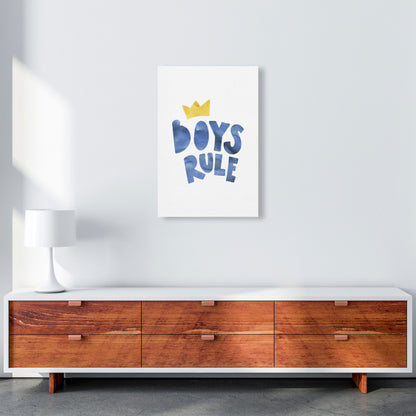Boys Rule Watercolour Framed Nursey Wall Art Print A2 Canvas