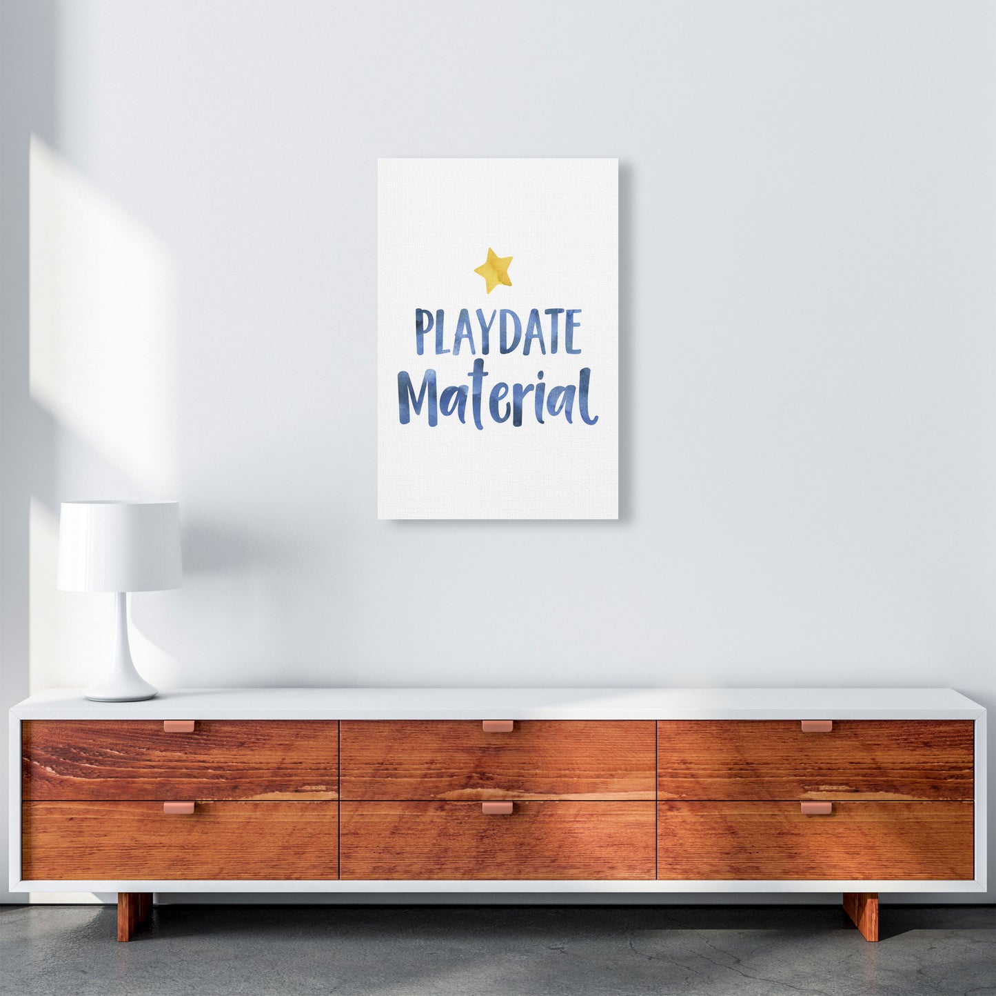 Playdate Material Watercolour Modern Print A2 Canvas