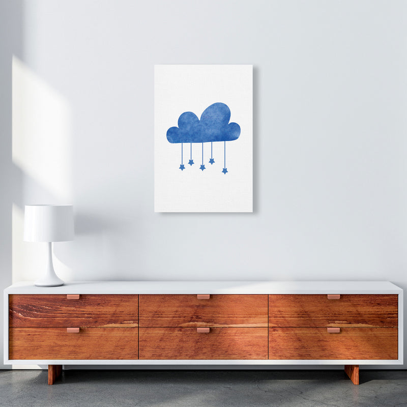 Blue Cloud Watercolour Modern Print A2 Canvas