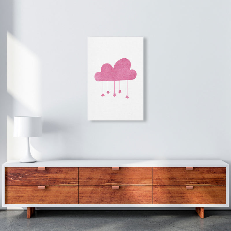 Pink Cloud Watercolour Modern Print A2 Canvas