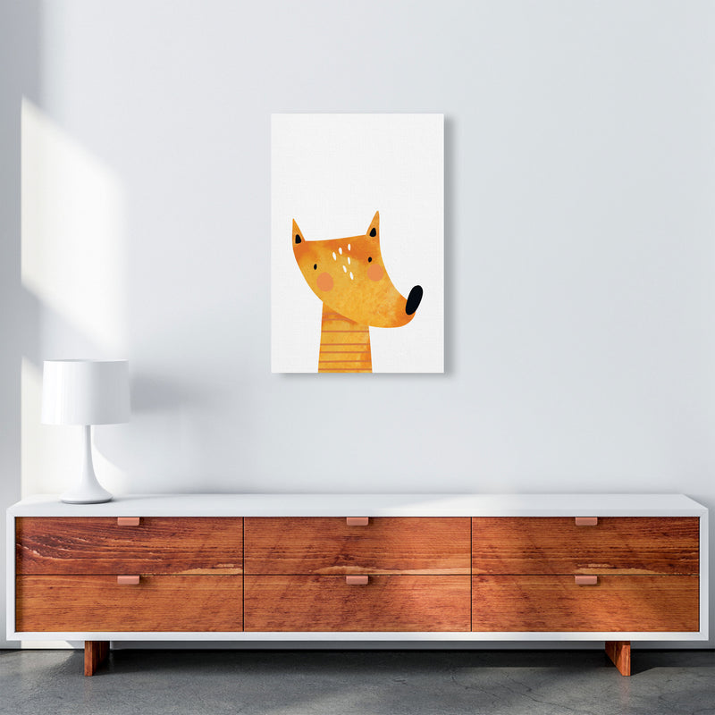Scandi Fox Watercolour Framed Nursey Wall Art Print A2 Canvas