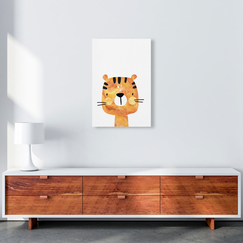 Scandi Tiger Watercolour Framed Nursey Wall Art Print A2 Canvas