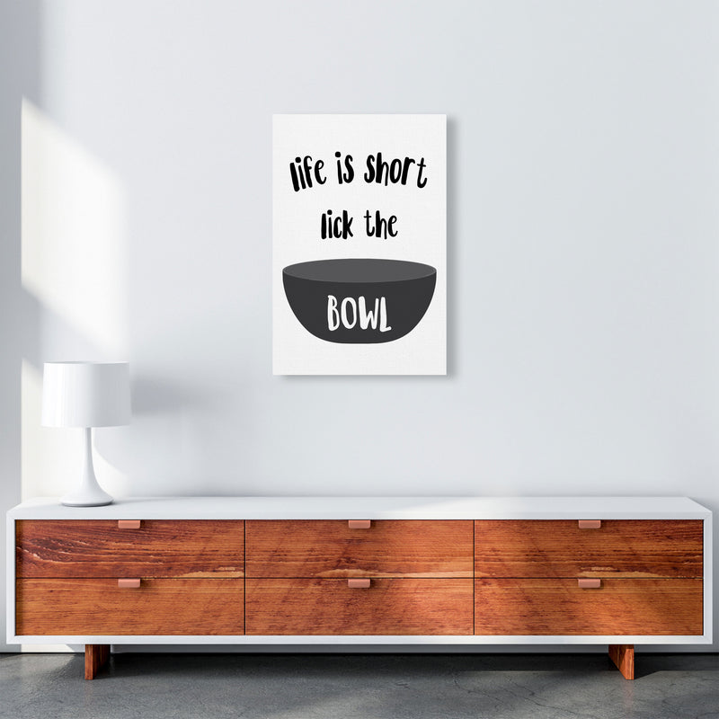 Lick The Bowl Modern Print, Framed Kitchen Wall Art A2 Canvas