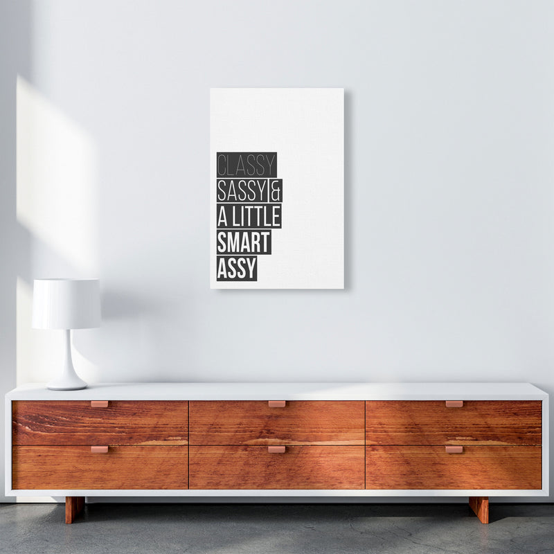 Classy Sassy & A Little Smart Assy Framed Typography Wall Art Print A2 Canvas