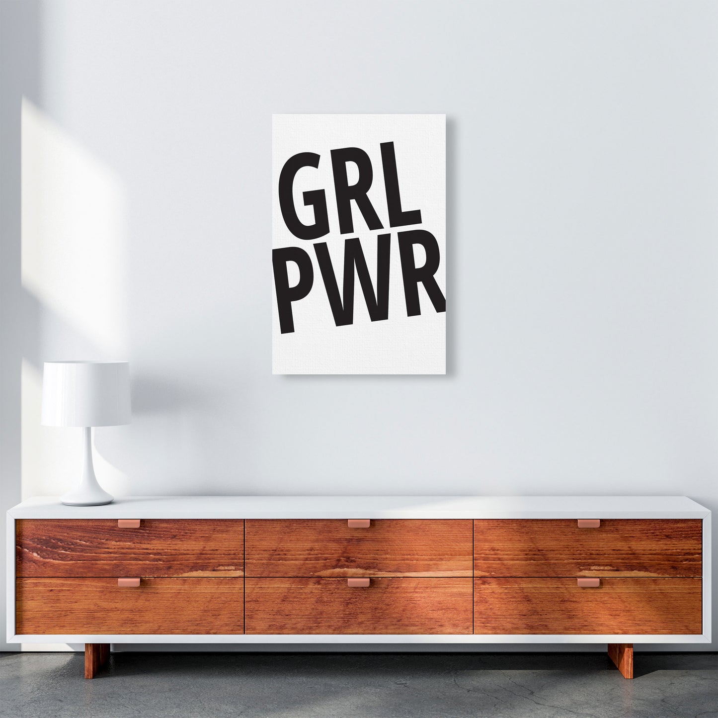 Girl Power Framed Typography Wall Art Print A2 Canvas