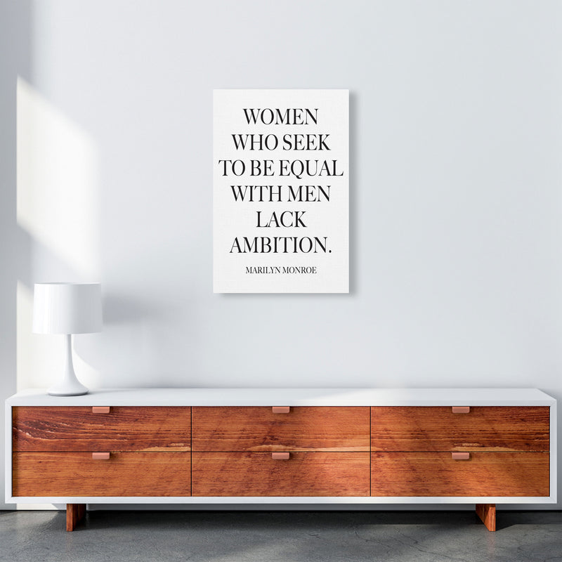 Equality, Marilyn Monroe Quote Framed Typography Wall Art Print A2 Canvas
