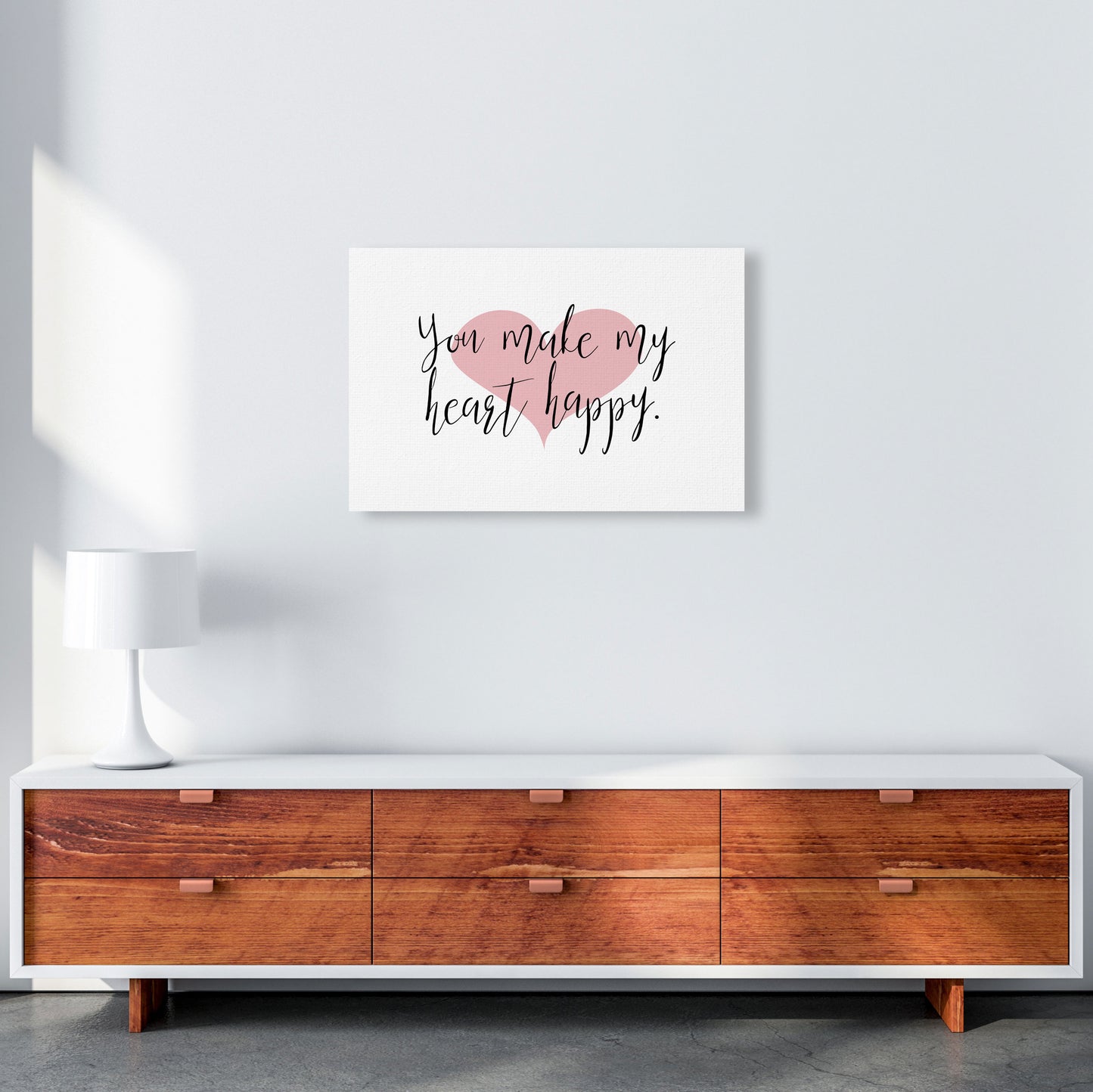 You Make My Heart Happy Modern Print A2 Canvas