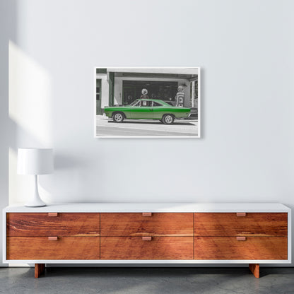 Green Car Modern Print A2 Canvas