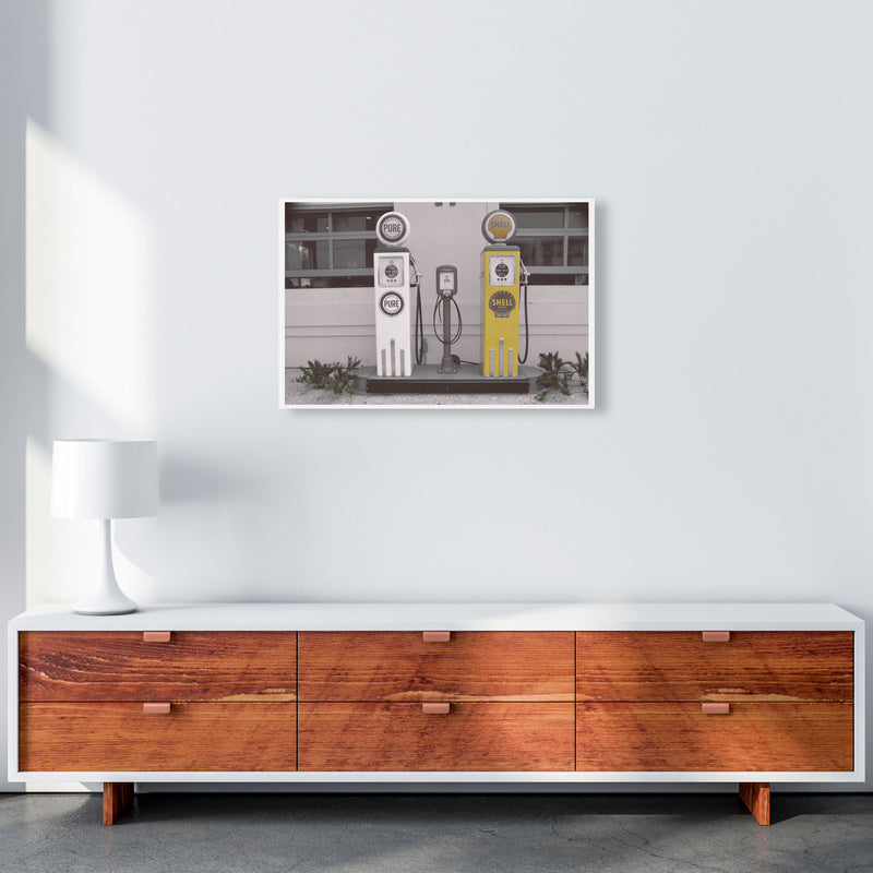 Vintage Shell Yellow Gas Pump Modern Print A2 Canvas