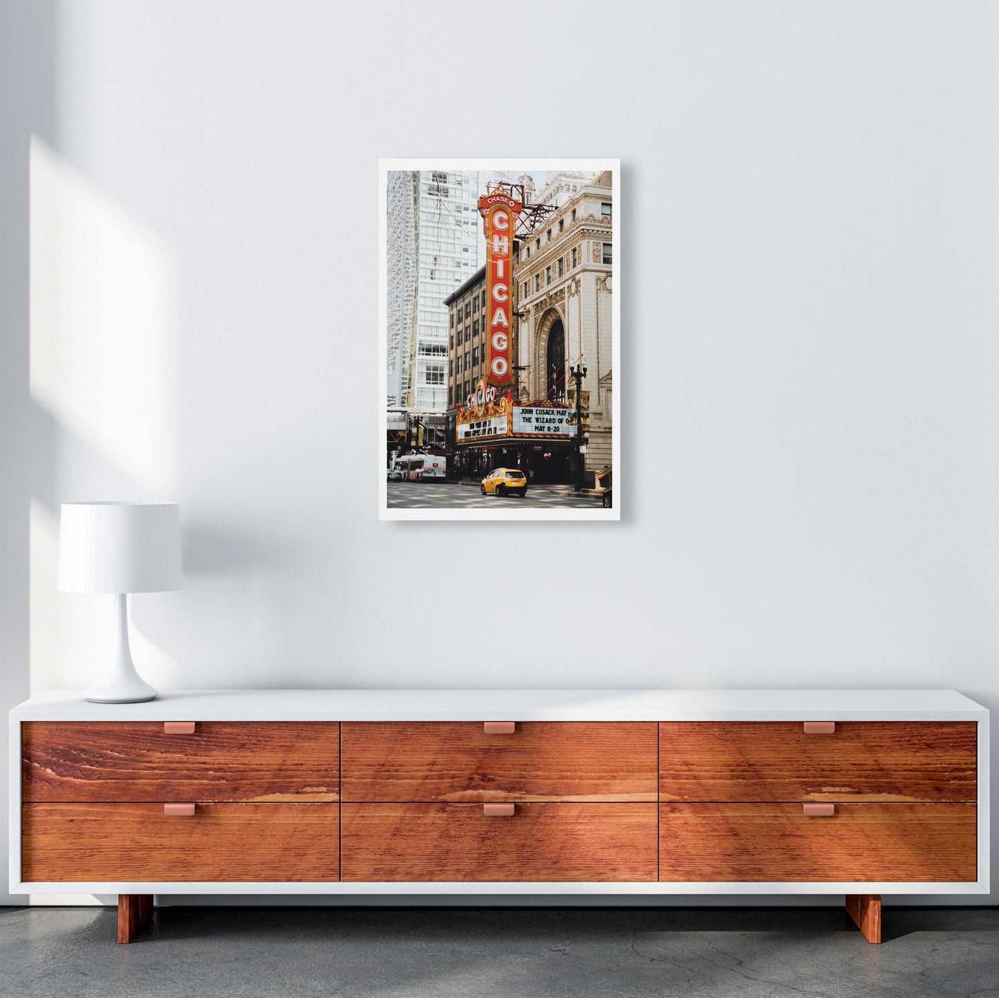 Retro Chicago Theatre Modern Print A2 Canvas