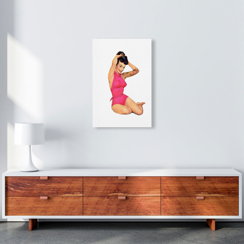 Retro Pin Up Girl Modern Print A2 Canvas