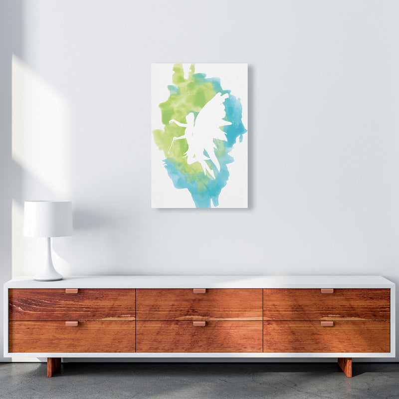 Fairy Turquoise Multi Watercolour Modern Print A2 Canvas