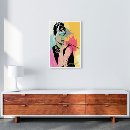 Audrey Hepburn In Colour Modern Print A2 Canvas
