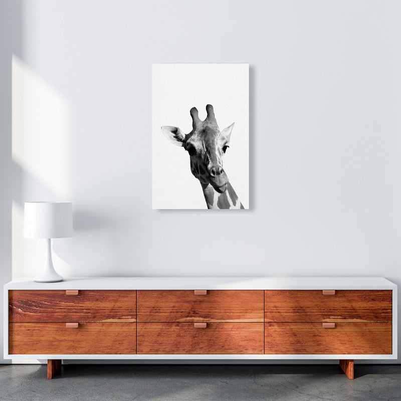 Black And White Giraffe Modern Print Animal Art Print A2 Canvas
