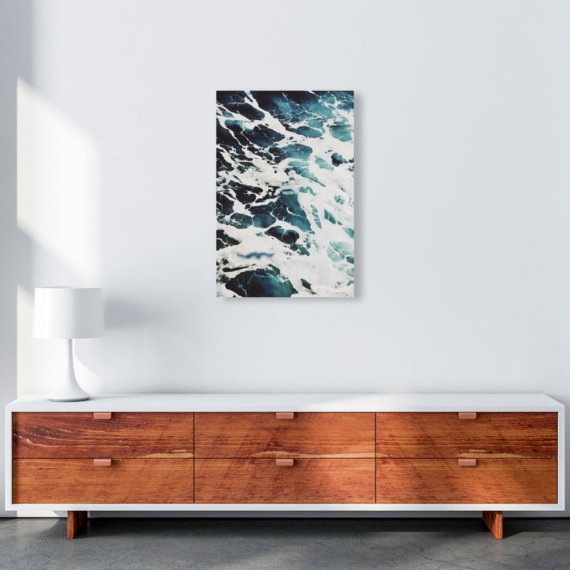 Blue White Water Modern Print, Framed Botanical & Nature Art Print A2 Canvas
