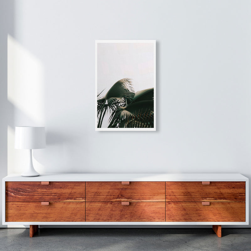 Bushy Palm Leaves Modern Print, Framed Botanical & Nature Art Print A2 Canvas