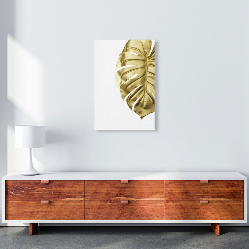 Gold Monstera Modern Print, Framed Botanical & Nature Art Print A2 Canvas